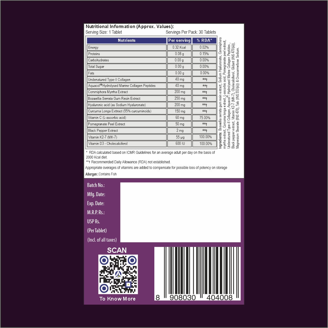 OA-Mend | Pack of 30 | Joint & Cartilage Support | Monthly Supply Tablets