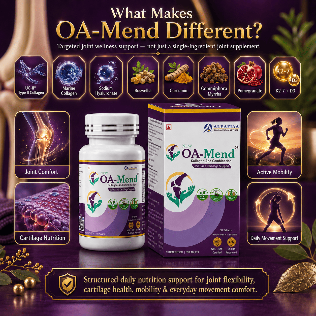 OA-Mend | Pack of 30 | Joint & Cartilage Support | Monthly Supply Tablets