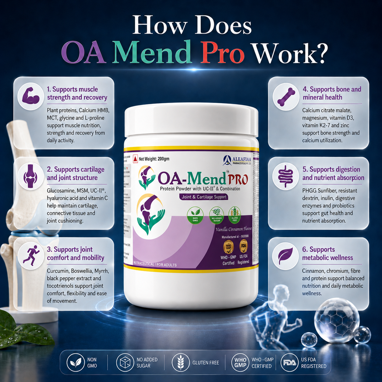 OA Mend Pro Protein Powder  200 gms | Muscle, Joint & Bone Support