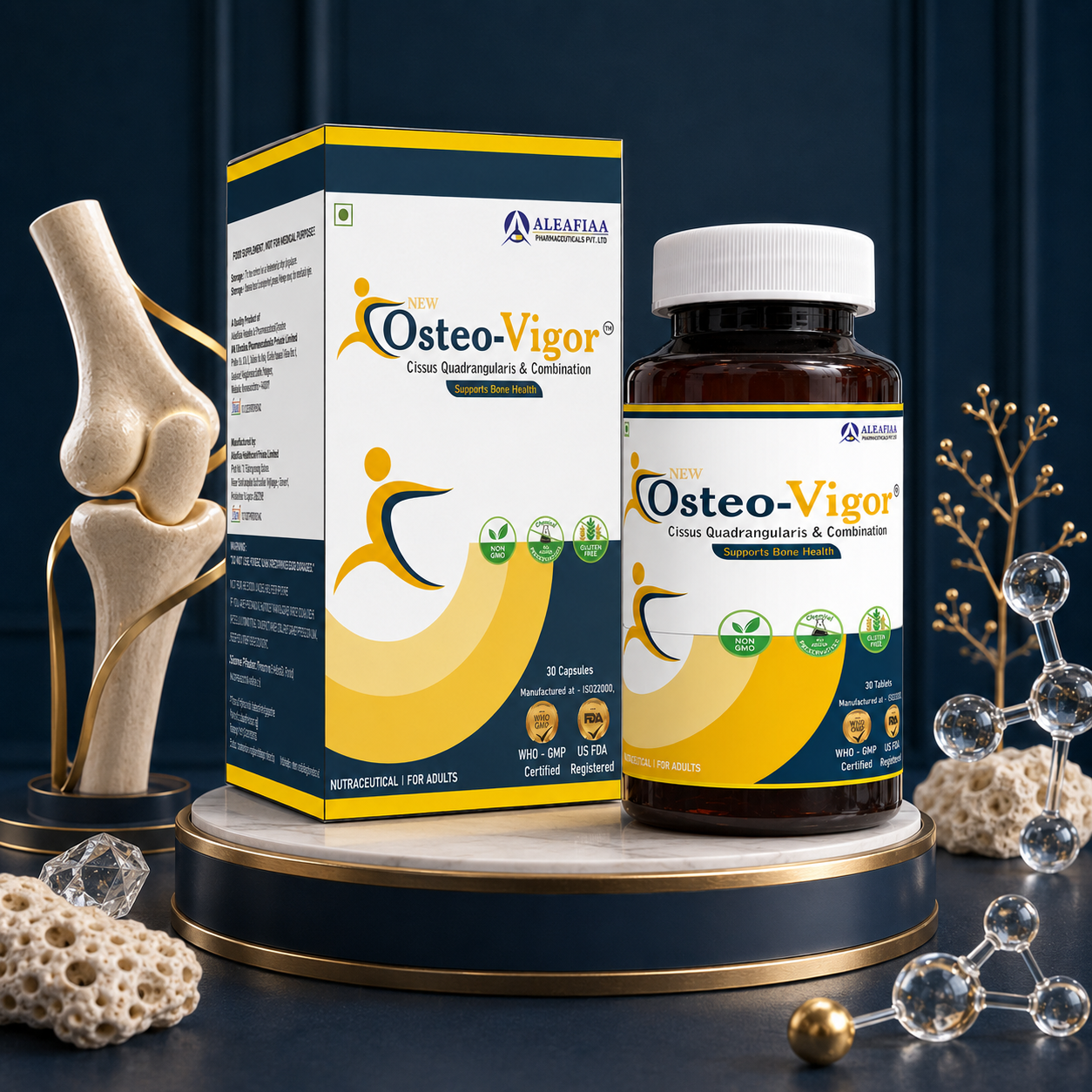OsteoVigor | Pack of 30 | Bone Health | Cissus, Vitamin D3 & K2 | Monthly Pack