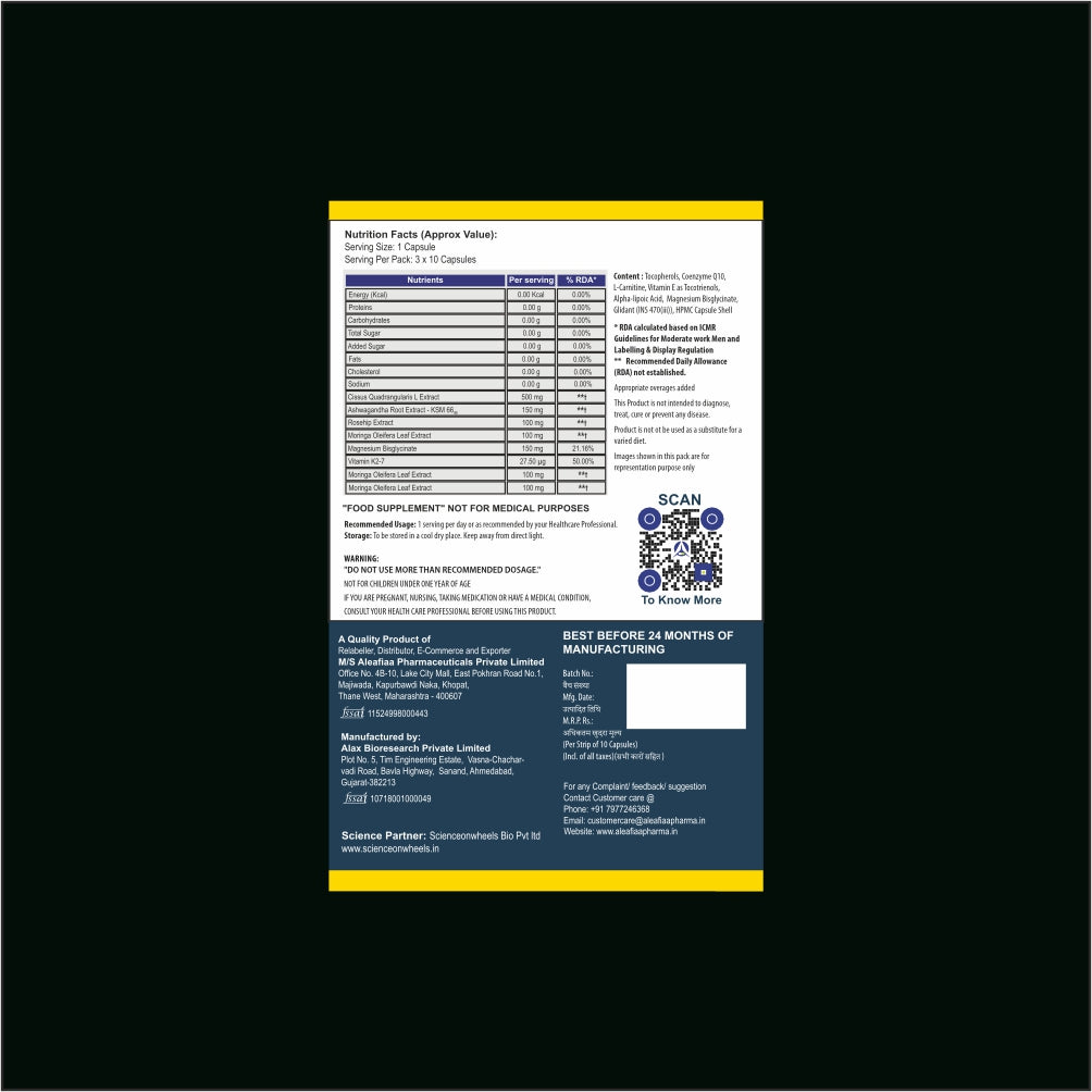 OsteoVigor | Strip Pack | Bone Recovery & Health| Cissus Q., Vitamin D3 & K2  |
